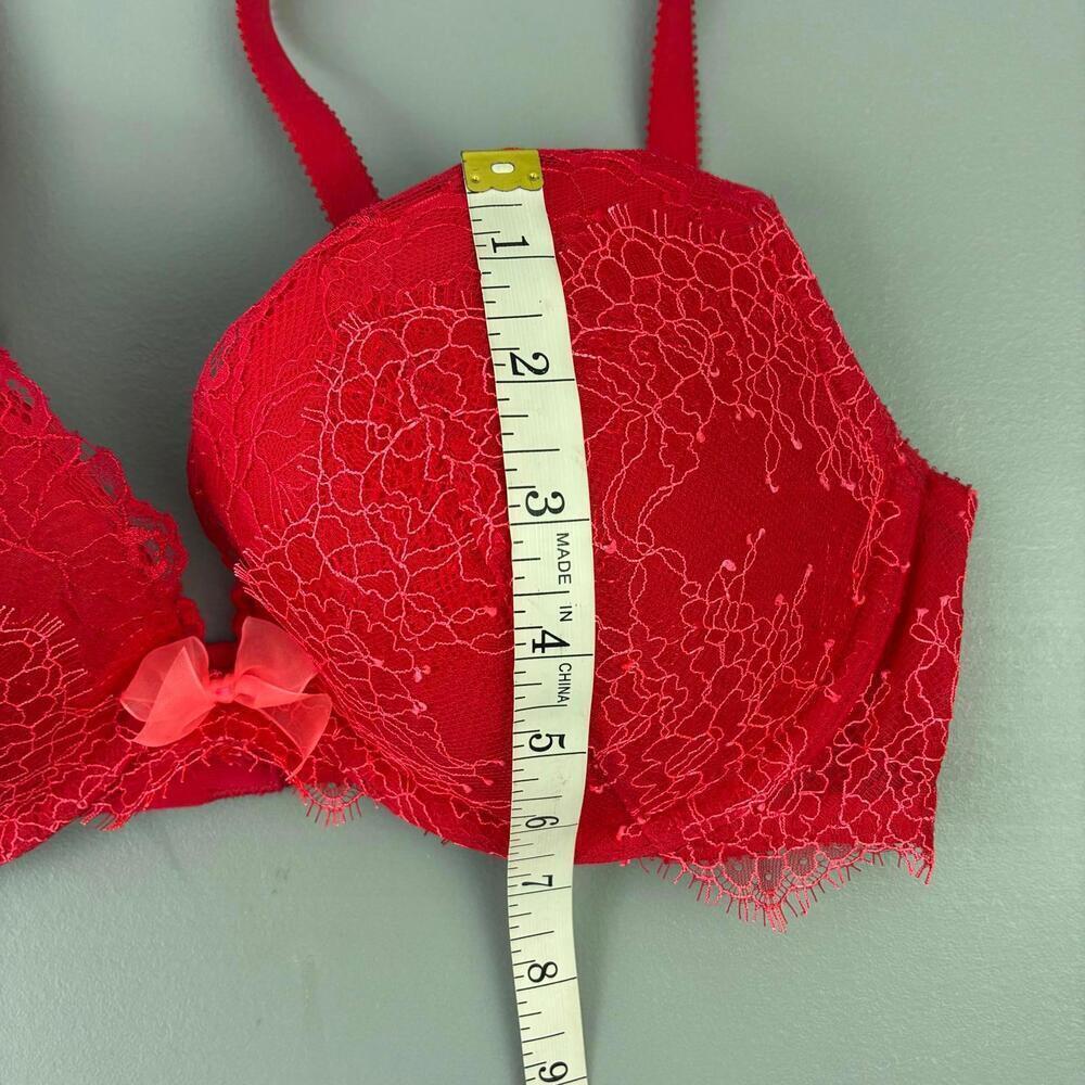 Victoria's Secret Dream Angels Red Lace Push Up Bra 36C - Picture 8 of 8